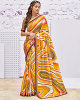 Vishal Prints Multi Printed Georgette Saree With Fancy Border
