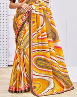 Vishal Prints Multi Printed Georgette Saree With Fancy Border