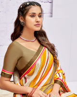 Vishal Prints Multi Printed Georgette Saree With Fancy Border