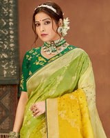Vishal Prints Multi Art Silk Zari Weaving Saree With Diamond Work
