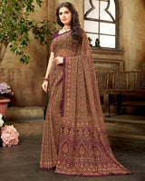 Vishal Prints Maroon Digital Print Georgette Saree