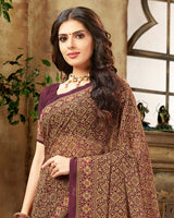 Vishal Prints Maroon Digital Print Georgette Saree