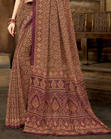 Vishal Prints Maroon Digital Print Georgette Saree