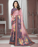 Vishal Prints Light Mauve Digital Print Criva Crepe Saree