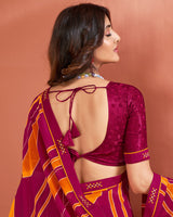 Vishal Prints Disco Pink Printed Georgette Saree With Fancy Border