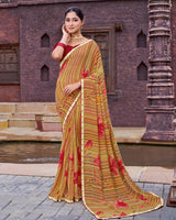 Vishal Prints Multicolor Printed Georgette Saree With Fancy Border