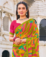 Vishal Prints Multi-Color Printed Patterned Georgette Saree With Fancy Border