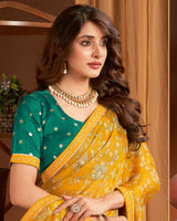 Vishal Prints Dark Orange Printed Chiffon Saree With Fancy Border