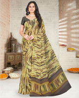 Vishal Prints Light Yellow Digital Print Weightless Georgette Saree
