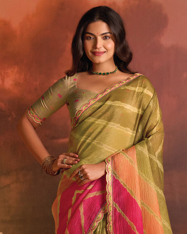Vishal Prints Multicolored Designer Digital Print Fancy Chiffon Saree With Fancy Border