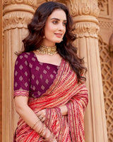 Vishal Prints Multicolor Printed Fancy Chiffon Traditional Print Saree With Cut Work Border