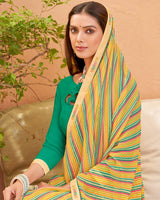 Vishal Prints Sand Brown Printed Georgette Saree With Fancy Border