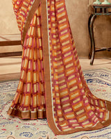 Vishal Prints Multi Color Printed Georgette Saree With Fancy Border