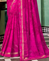 Vishal Prints Razzmatazz Pink Printed Georgette Saree With Foil Print And Fancy Border