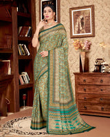 Vishal Prints Light Green Digital Print Criva Crepe Saree
