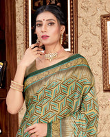 Vishal Prints Light Green Digital Print Criva Crepe Saree