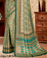 Vishal Prints Light Green Digital Print Criva Crepe Saree