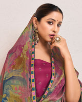 Vishal Prints Multicolor Printed Fancy Chiffon Saree With Fancy Border