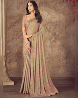 Vishal Prints Light Mauve Printed Fancy Chiffon Saree With Core Piping