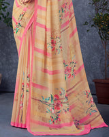 Vishal Prints Pastel Orange Digital Print Georgette Saree