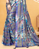 Vishal Prints Multi Color Digital Print Fancy Chiffon Saree With Tassel