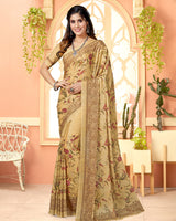 Vishal Prints Fawn Digital Print Criva Crepe Saree