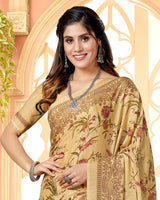 Vishal Prints Fawn Digital Print Criva Crepe Saree