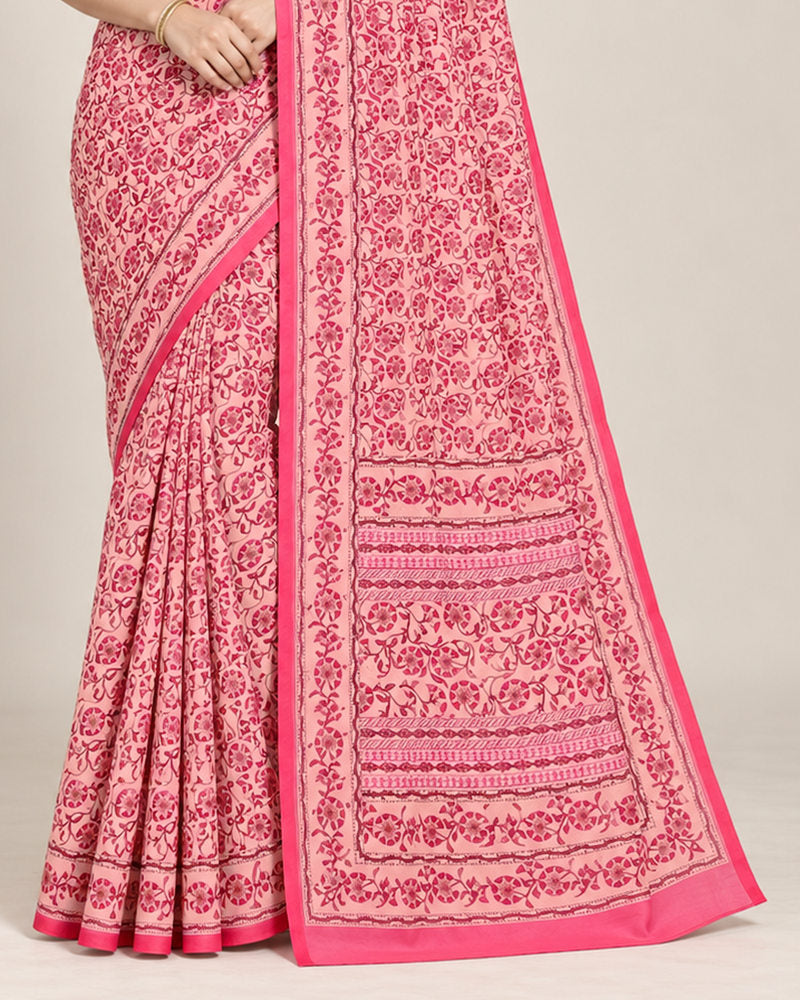 Vishal Prints Rosy Pink Digital Print Georgette Saree