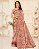 Vishal Prints Pinkish Tan Digital Printed Poly Cotton Saree With Tassel