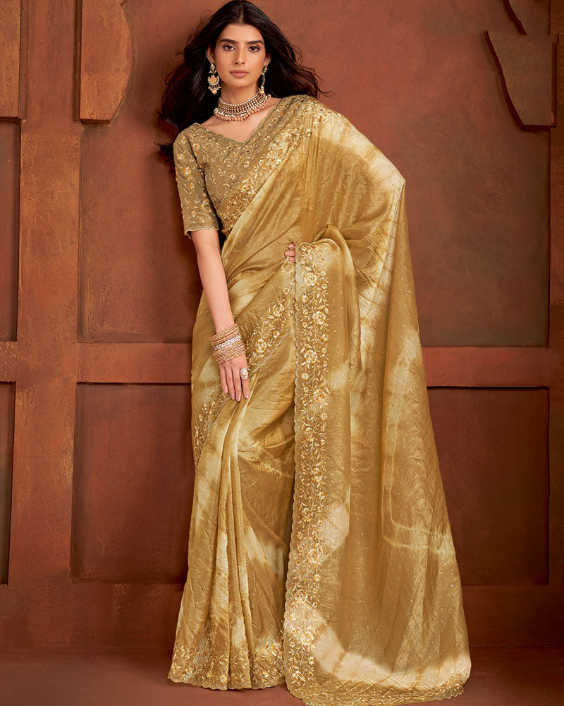 Vishal Prints Sufi Night Crushed Tissue Saree
