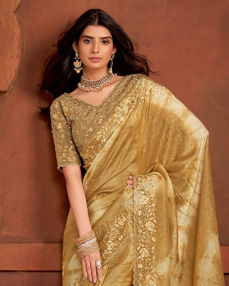 Vishal Prints Sufi Night Crushed Tissue Saree