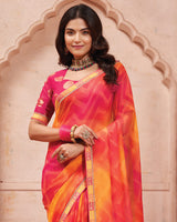 Vishal Prints Multi Colour Printed Chiffon Saree With Fancy Border