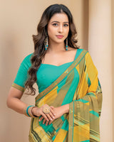 Vishal Prints Wheat Digital Print Georgette Saree With Fancy Border