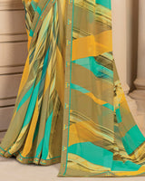 Vishal Prints Wheat Digital Print Georgette Saree With Fancy Border