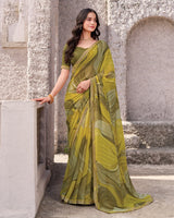 Vishal Prints Multicolor Printed Georgette Digital Print Saree With Fancy Border