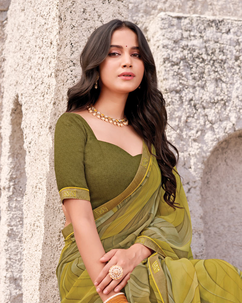 Vishal Prints Multicolor Printed Georgette Digital Print Saree With Fancy Border