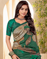 Vishal Prints Mineral Green Digital Print Premium Crepe Silk Saree