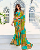 Vishal Prints Multicolor Printed Chiffon Saree With Fancy Border