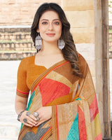 Vishal Prints Multi Digital Print Georgette Patterned Saree