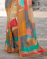 Vishal Prints Multi Digital Print Georgette Patterned Saree