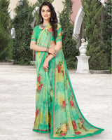 Vishal Prints Mint Digital Print Georgette Patterned Saree