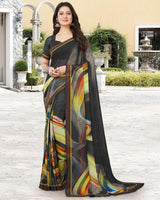 Vishal Prints Multi Digital Print Georgette Patterned Saree