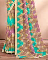 Vishal Prints Multi Color Printed Georgette Saree With Fancy Border
