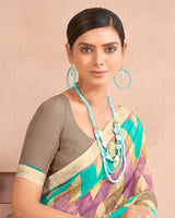 Vishal Prints Multi Color Printed Georgette Saree With Fancy Border