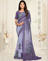 Vishal Prints Dusty Purple Digital Printed Georgette Saree