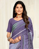 Vishal Prints Dusty Purple Digital Printed Georgette Saree
