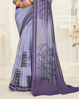 Vishal Prints Dusty Purple Digital Printed Georgette Saree