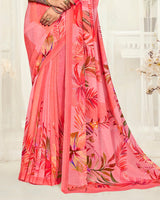 Vishal Prints Salmon Pink Digital Printed Georgette Saree