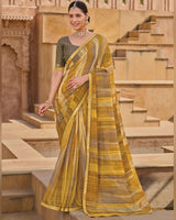 Vishal Prints Wheat Printed Chiffon Saree With Fancy Embroidery Border