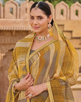 Vishal Prints Wheat Printed Chiffon Saree With Fancy Embroidery Border